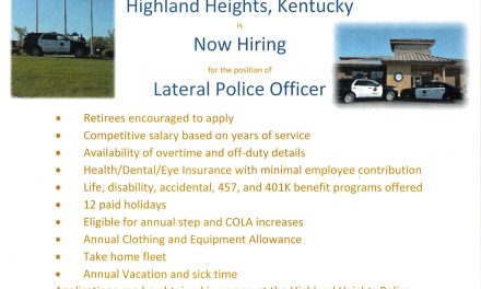 Highland Heights Now Hiring for the position of Lateral Police Officer